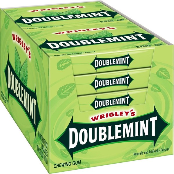 Wrigley's Doublemint Gum 210 Pack Boxes 15 Pieces Per Pack Total 300 Pieces, 20 Count, (Pack of 10)