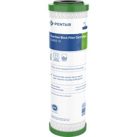 Pentair Pentek CBR2-10 Carbon Water Filter, 10-Inch, Under Sink Carbon Block Multi-Media Replacement Cartridge, 10" x 2.5", 0.5 Micron