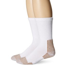Fox River Steel Toe Crew Cut Work Socks for Men and Women 2 Pack Heavyweight Boot Socks with Moisture Wicking Fabric - White - Large