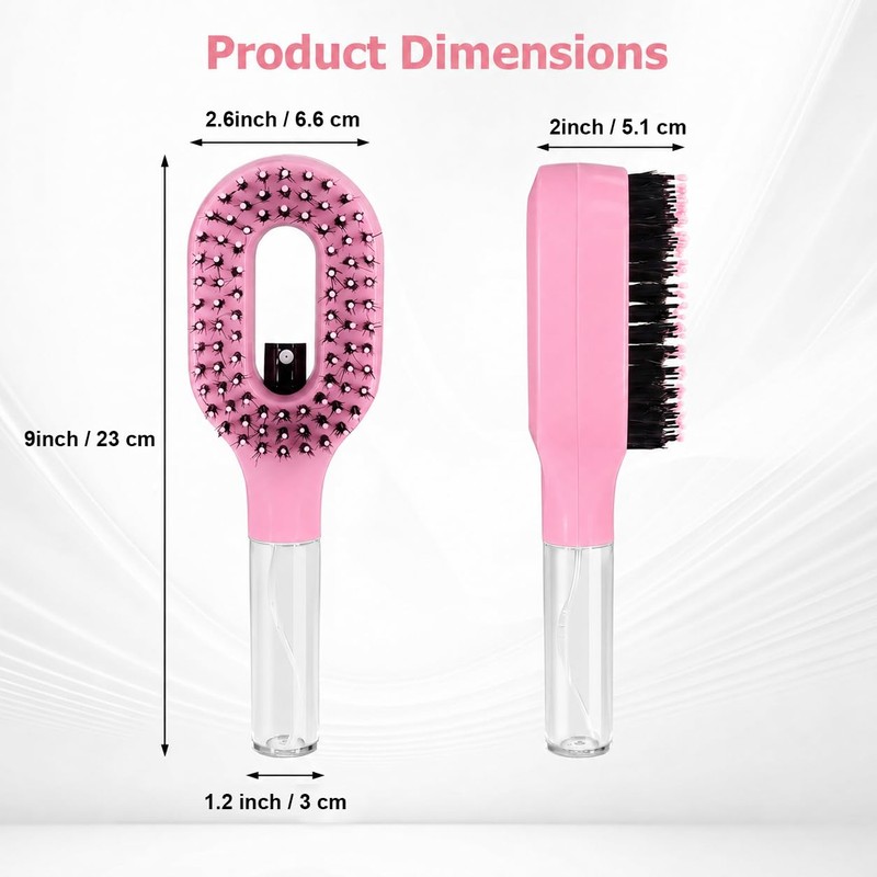 Hair Brush with Water Spray, 2-in-1 Detangling Brush for Curly