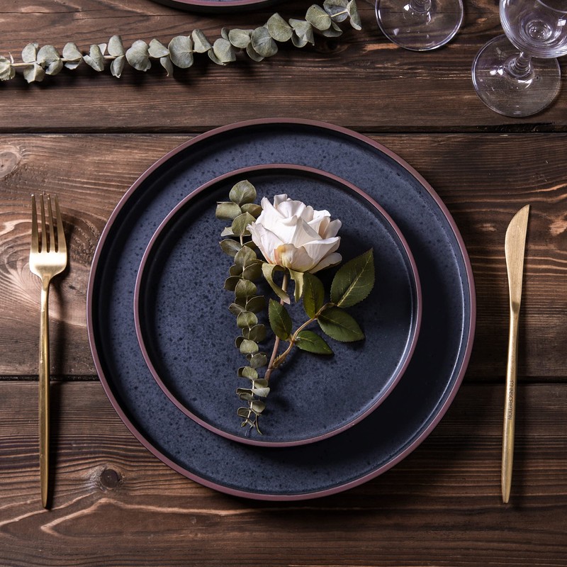 LERATIO Dinner Plates,Ceramic Dinner Plates Set of 6,10.75 inch Large