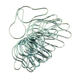EZ-FLO 15105, Nickel-Plated Steel Bathroom Shower Curtain Rings, Pack of 24, 1.75 x 2.7 x 3 inches