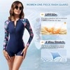 TERODACO One Piece Swimming Costume Women Removable Padded Half Zip