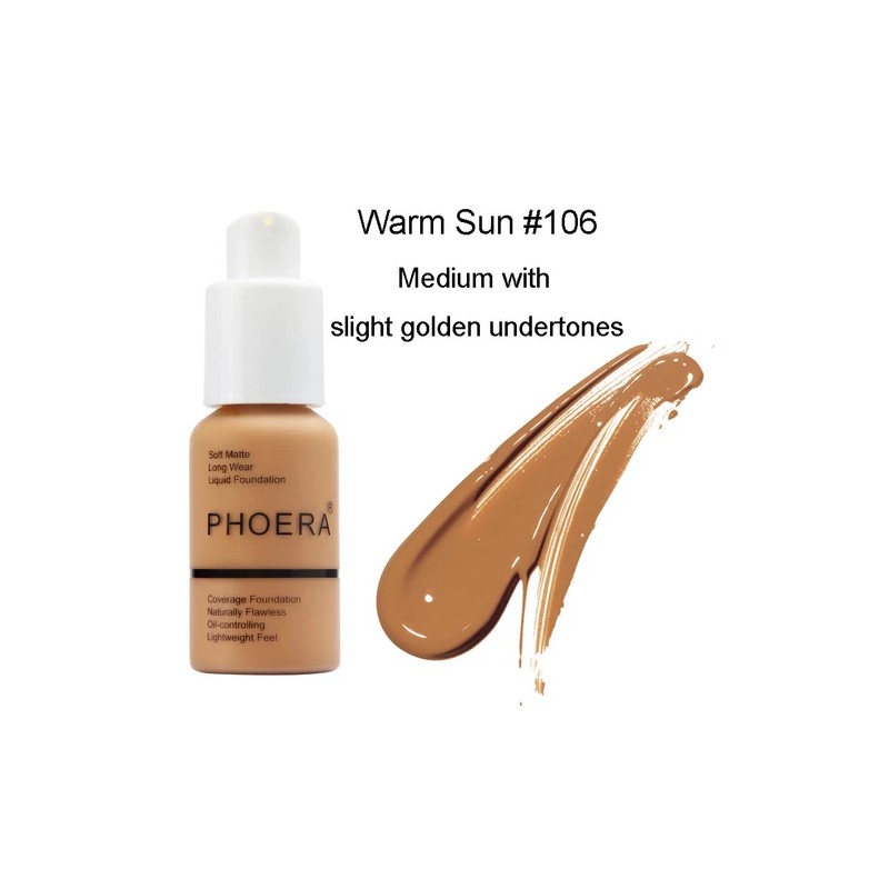 PHOERA® Soft Matte Full Coverage Liquid Foundation Concealer Longlasting Makeup