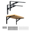 Mooche 2Pcs Shelf Brackets Black, Heavy Duty Stainless Steel Triangle