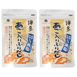 Ajino Wako Salt Reduced 55% Hakata Chin Filled with Chin (0.3 oz (8 g) x 30 Packets x 2