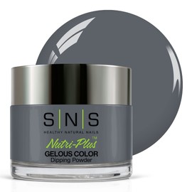 SNS Nail Dip Powder, Gelous Color Dipping Powder - Marriage Material (Gray), EE09 - Long-Lasting Acrylic Nail Color & Polish Lasts 14 Days - Low-Odor & No UV Lamp - 1.5 Oz