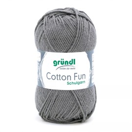 Gründl Cotton Fun Knitting Yarn/Crochet Yarn (Soft 100% Cotton, OEKO-TEX Certified, 50g/115m, 3-4, 1 Ball of 50g) Charcoal
