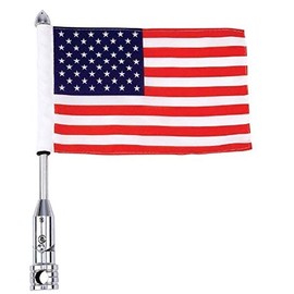 Diamond Plate BKFLAGPL Motorcycle Flagpole Mount and American Flag USA