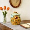 FORLONG Ceramic Hand-Painted Sunflower Sealed Jar,Food Storage Containers with Lids,