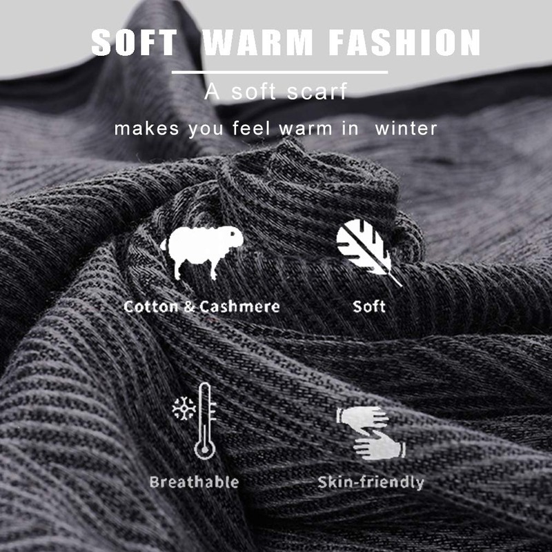 DAMILY Men's Scarf, Large, Autumn/Winter, Men's Scarf, Cotton, Shawl, Medium