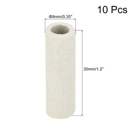 uxcell 10pcs 6mm Dia Ceramic Tube Insulated Electronic Wire Bundle Heat Insulation Protection Single Bore,9mm x 30mm