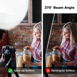 Soonpho 25inch/65cm Foldable Lantern Softbox, Portable Ball Shape Soft Box Compatible for Godox Neewer Speedlite Studio Strobe Flash Light(Bowens Mount)