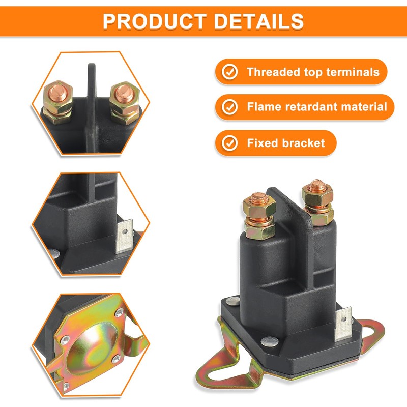 HUAREW 435-700 12V Starter Solenoid Relay Switch Replacement 3 Terminals