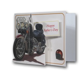 FATHERS DAY - Motorbike - Harley Davidson - Pictoria Press 3D Pop Up Greeting Card