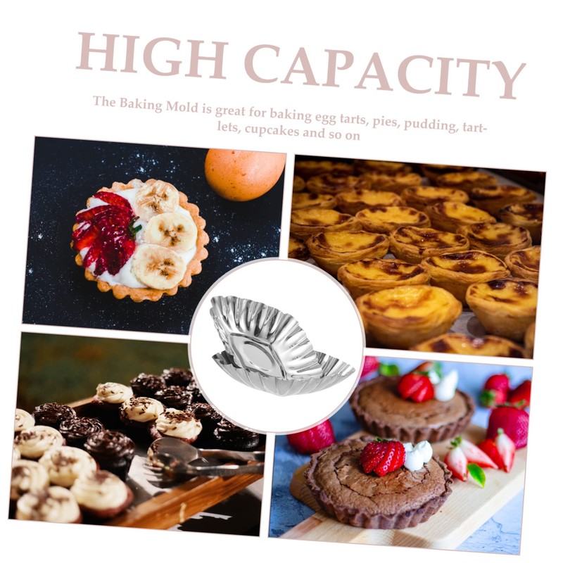 ULTECHNOVO 20Pcs Nonstick Egg Tart Molds Stainless Steel Cupcake Muffin