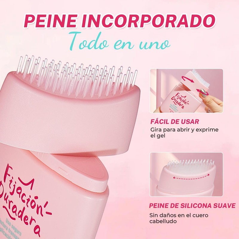 Cera para Cabello Mujer, Gel para Cabello Mujer Con Peine,