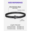 Richsteel Cool Heavy Bracelet for Men Boys Black Cuban Link