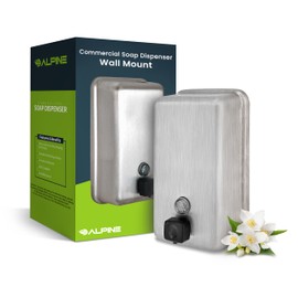 Alpine Industries Stainless Steel Soap Dispenser - Commercial Soap Dispenser Wall Mount for Bathroom 1200 ml (Vertical)