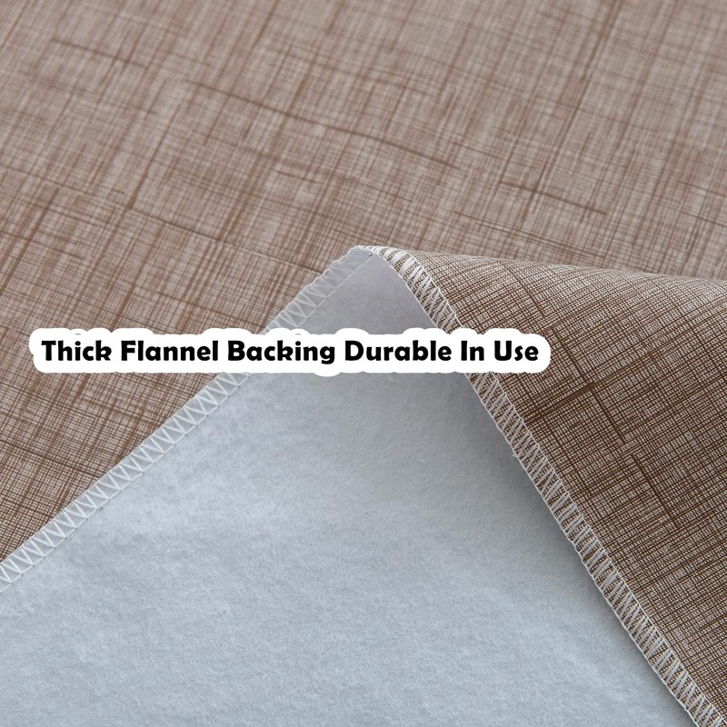 Pioggia Vinyl Tablecloth with Flannel Backing Rectangle Waterproof Oil-Proof Plastic