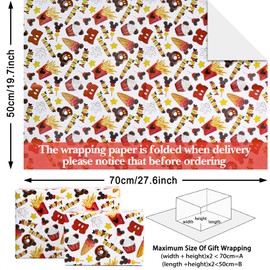 20x28inch Wrapping Paper for Kids Girls Boys, 10 Sheet Folded Gift Wrap Art Paper Bulk for Birthday Party Baby Shower Holiday Greeting Gift Packing