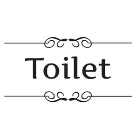 EMVANV Toilet Bathroom English Label Wall Sticker Door Decal Removable Bathroom Decor Toilet Door Sign(Toilet Sticker)