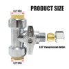TT FLEX Service Tee Stop Valve, 1/2" Push x 1/2"
