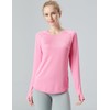 4-Pack: Womens Long Sleeve Athletic Tops with Thumb Holes –
