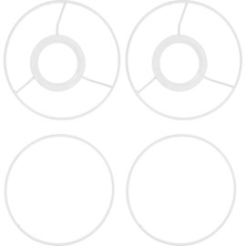 VOSAREA 2 Sets of Lampshade Ring Frame E27 Lampshade Holder Wire Ring Frame DIY Lampshade Ring Set for Table Floor Lamp Pendant Lamp White
