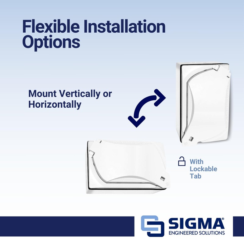 SIGMA ENGINEERED SOLUTIONS 16446WH Universal Metal Weatherproof Outdoor Electrical Outlet