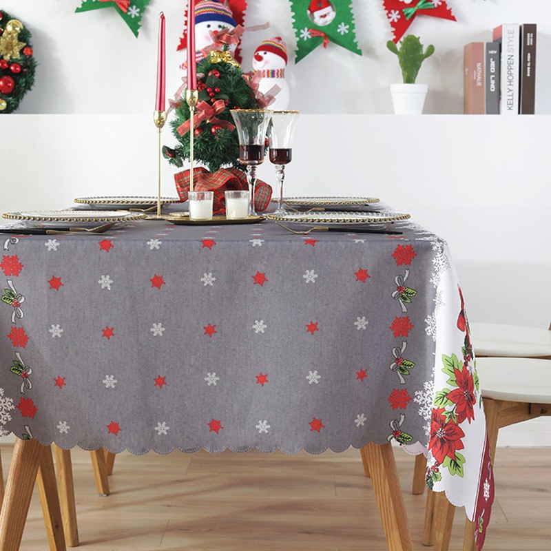 Reusable Christmas Tablecloth 5 X 6 FT Rectangle Table Cover