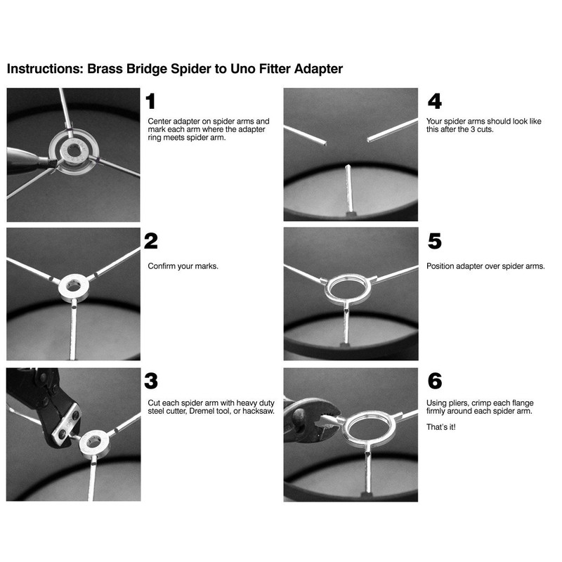 B&P Lamp® 3-Way Uno Bridge Adapter, Brass Plated & Lacquered