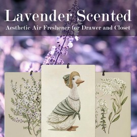 KDHTY Vintage Floral Duck Lavender Car Air Freshener 3Pcs, Rustic Cottagecore Wildflower Farm Duck Scents Air Freshener for Women Girls, Retro Floral Car Accessories Interior Mirror Decor Hanging