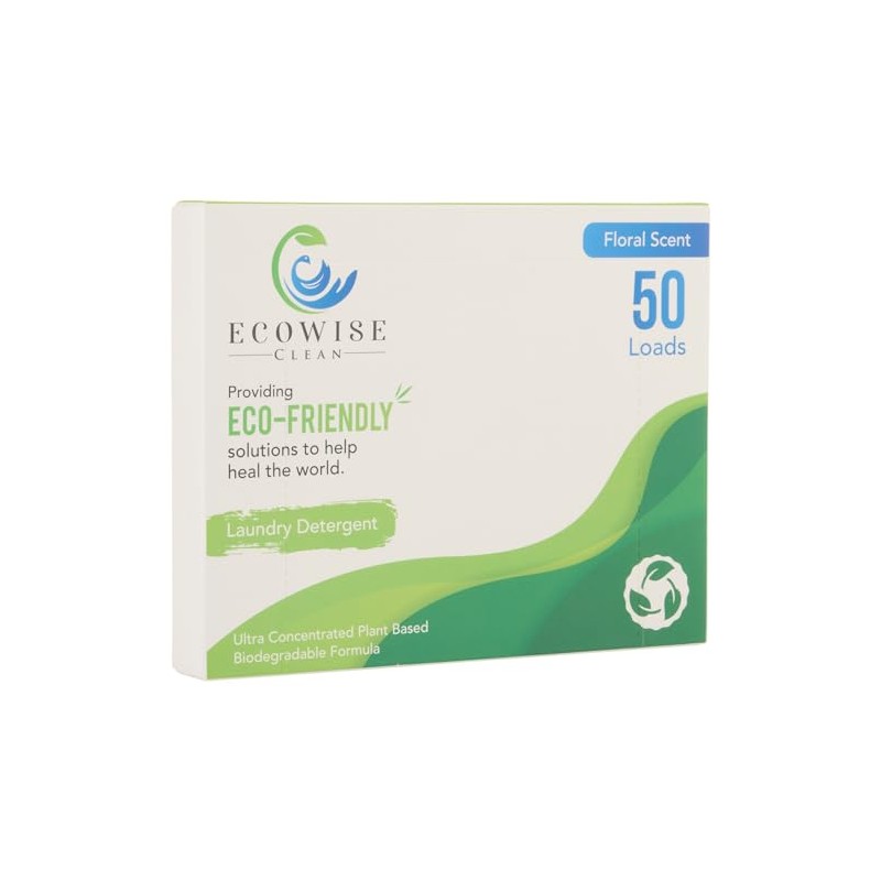 Ecowise Clean, Laundry Detergent Sheets Eco-Friendly Strips, Concentrated Biodegradable Washer