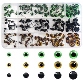TOAOB 150pcs Glass Eyes Kit 6 to 12mm Assorted Sizes and Colors Craft Eyes for Needle Felting Bears Dolls Decoys Sewing