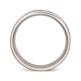 Chisel Stainless Steel Black Rubber 7mm Ridged Edge Brushed Band (Width=7)