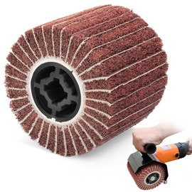 Nylon Brush Sanding Roller Brush Satin Roller, Sanding Roll Brush, Sanding Sleeves for Satin Machine Brush Machine Wood Metal Surface Polishing 60/80/120/180 Grit (B-80#)