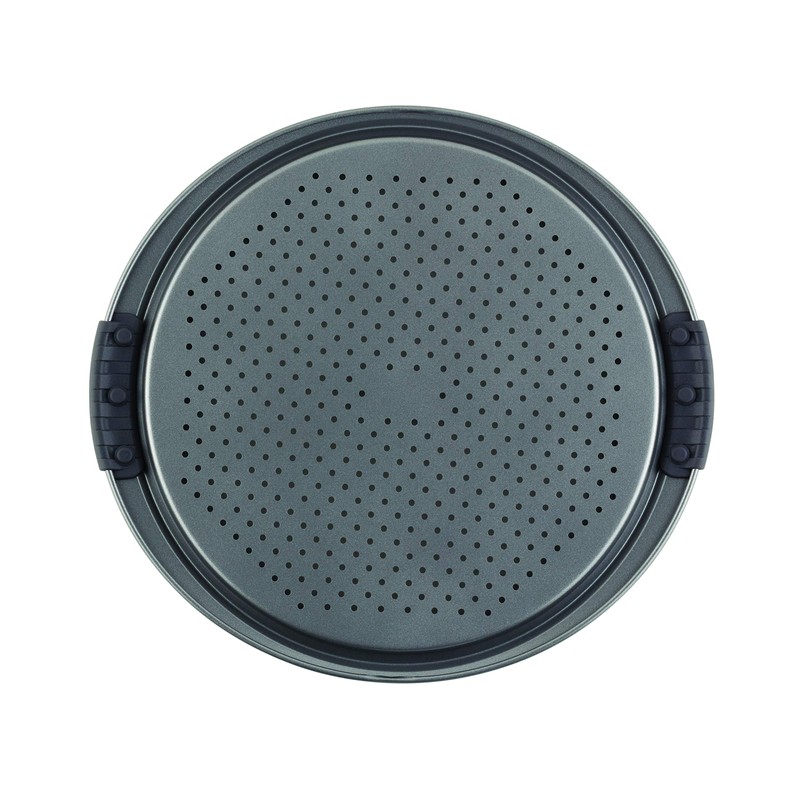 Anolon Advanced Nonstick Bakeware 13-Inch Pizza Crisper, Gray with Silicone