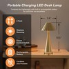 HIGHTRY 2 Pack Cordless Table Lamps, Gold Portable LED Desk