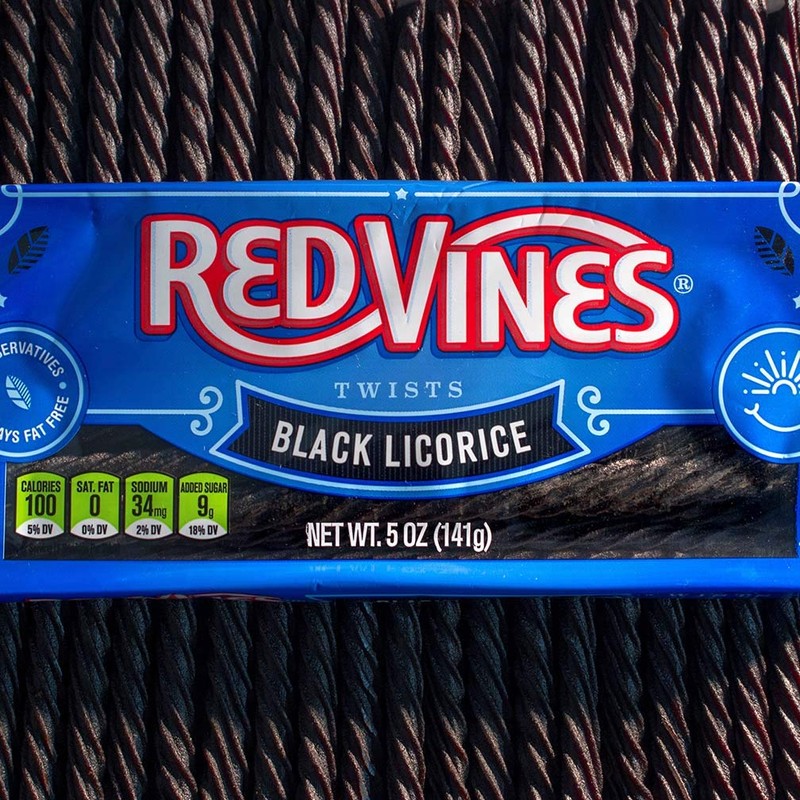Red Vines Black Licorice Twists, 5oz Tray (24 Pack), Old