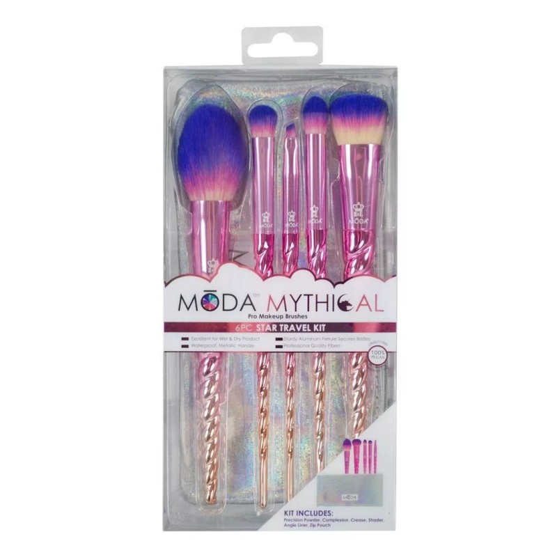 Moda Royal Mythical Brush Set Unicornio 5 Brochas + Estuche