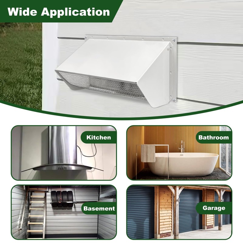 Wall Vent Cap for Microwave,Range Exhaust,Bath Ventilation fan,Commercial Range Hood,Vent
