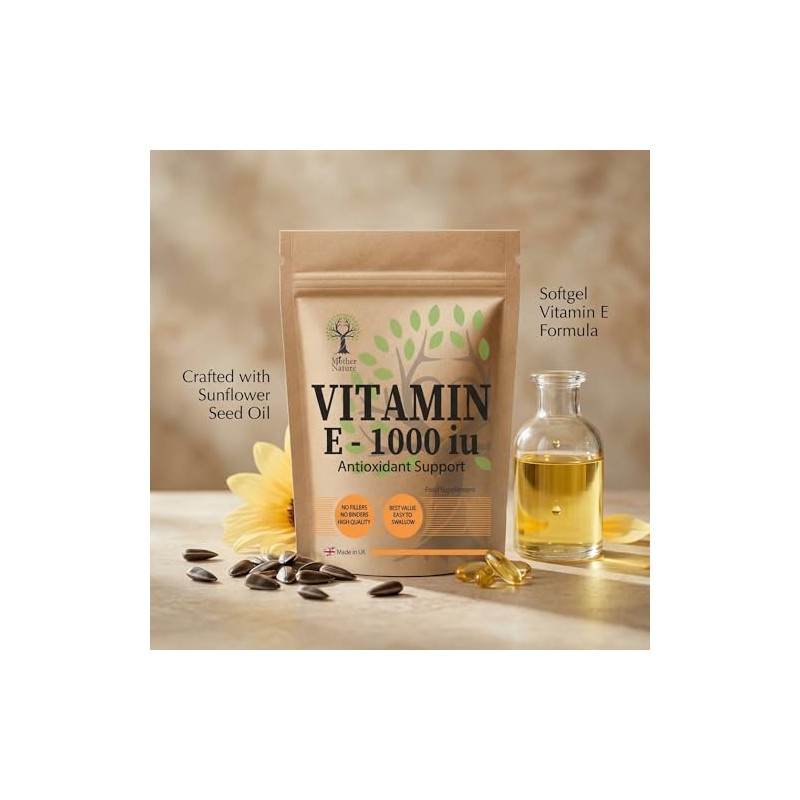 Mother Nature Vitamin E 1000 IU Softgels - Natural Source