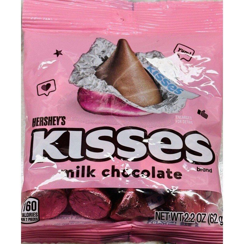 HERSEYS PINK MILK CHOCOLATE KISSES 2.8oz-Brand New-SHIPS N 24 HOURS