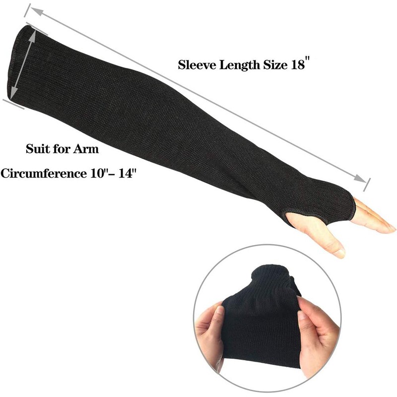 Heat Resistant Arm Sleeves with Thumb Hole, 18" Long Safety