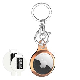 Dilhvy Protective Case for Airtag, Scratch-Resistant, Portable TPU Protective Case with 2 Protective Films, Airtags Finder Accessories, Protective Case with Key Ring, Airtags Case (2021) - Rose Gold