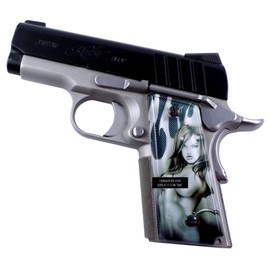Custom 1911 Compact Ambi & Non-Ambi fit Acrylic Grips Devil Girl Colt Sig Springfield S&W