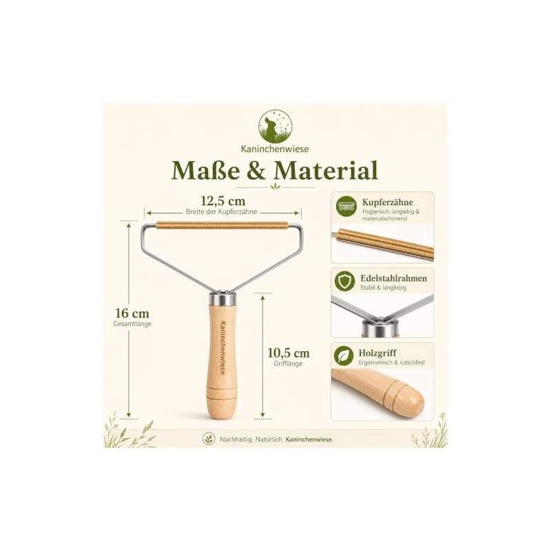 Effective Wooden Pet Hair Remover for Rabbits & Guinea Pigs