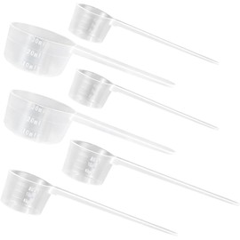 6 PCS Measuring Spoons, Protein Powder Scoop 5g 10g 15g Dishwasher Safe Reusable Spoons Transparent Dosing Spoon for Protein Creatine Liquids Cooking Fitness Kitchen
