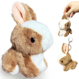 Cuddly Bunny Stuffed Animals for Girls and Boys (1 Pack), Kawaii Bunny Plush Toy, Soft Mini Rabbit Plush Toys Cute Kids Keychain, Small Stuffed Animal for Goodie Bag Stuffers, Classroom Prizes